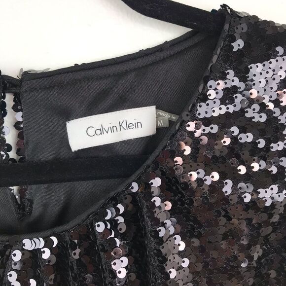 Calvin Klein black‎ sequin sleeveless blouse - Picture 2 of 4